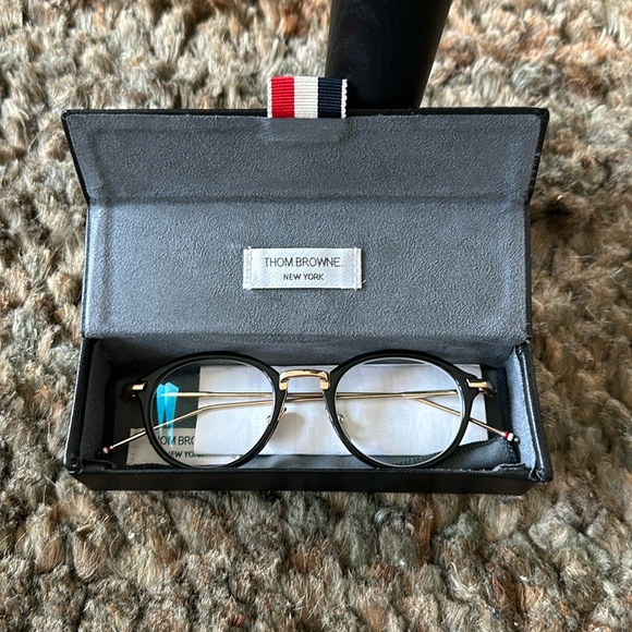 Thom brown acetate and titanium round eyeglasses